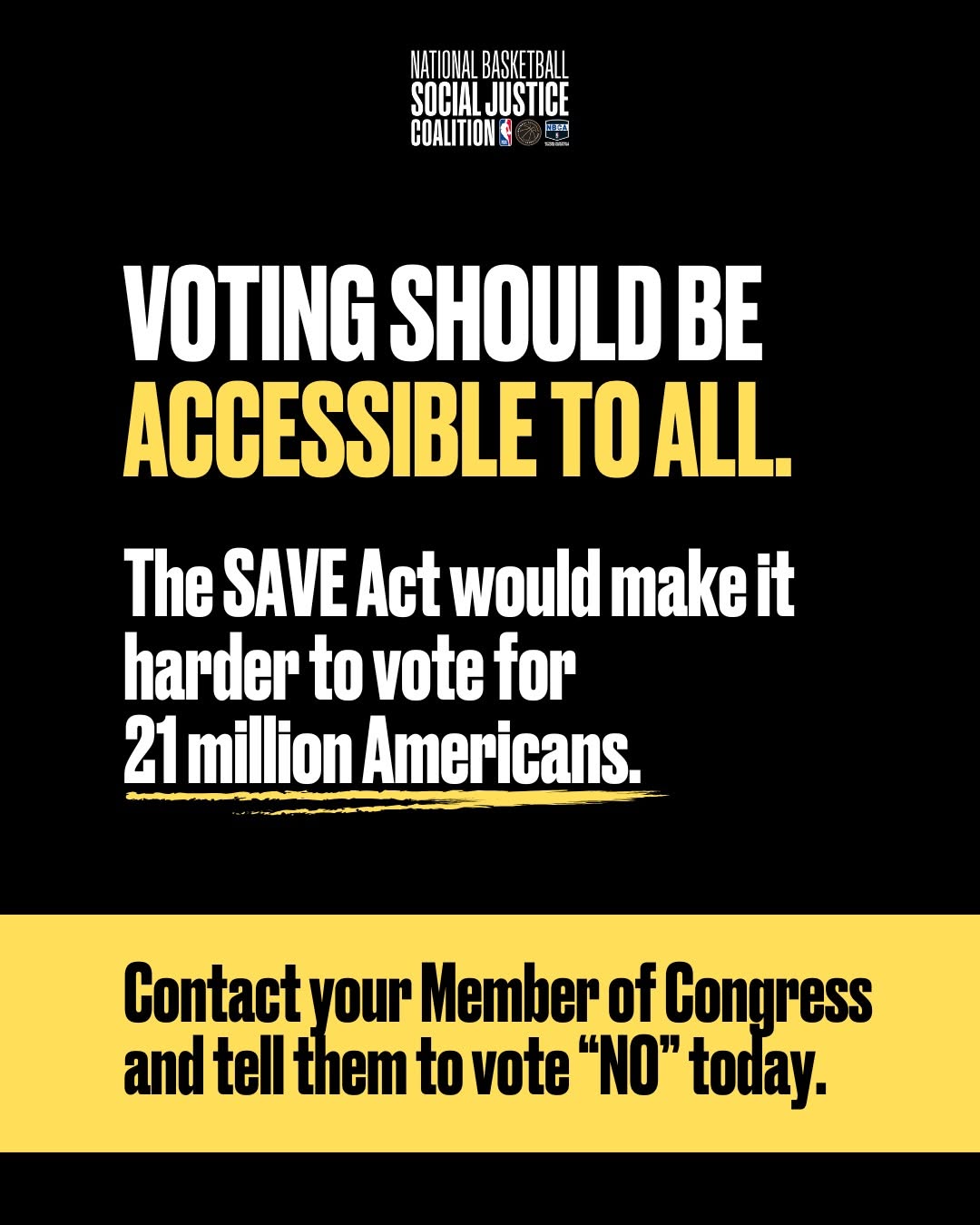 Advocacy Action Alert: Vote “NO” on SAVE Act
